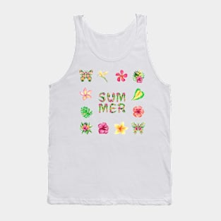 Tropical Flora & Butterflies Tank Top